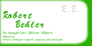 robert behler business card